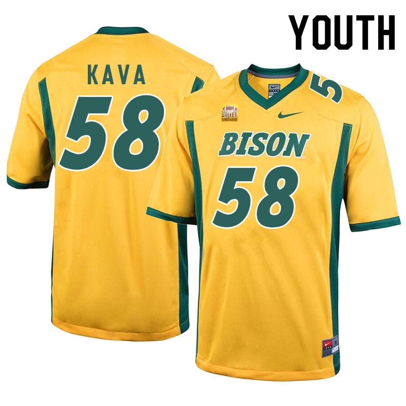 Youth #58 Jake Kava North Dakota State Bison College Football Jerseys Sale-Yellow